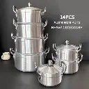 Batterie de cuisine en aluminium Set de casseroles de cuisine épaissies pots à soupe à induction juego de ollas 7pcs cocotte ollas de cocin