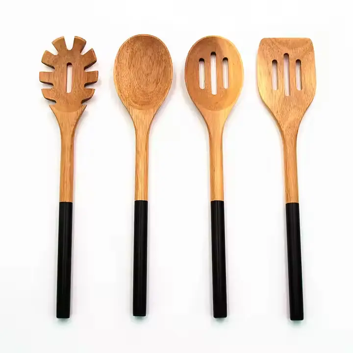 Ensemble de cuisine en bois d'acacia de qualité alimentaire 2023 Offres Spéciales, 4 pièces
