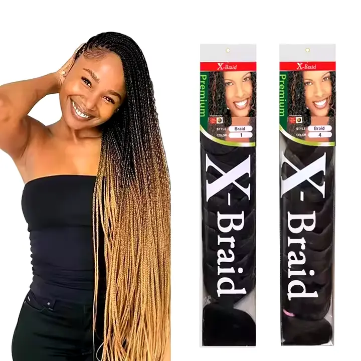 Cheveux tressés pré-étirés en gros 165g tresses Yaki Texture cheveux synthétiques 82 ''