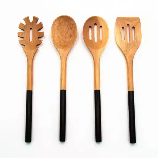 Ensemble de cuisine en bois d'acacia de qualité alimentaire 2023 Offres Spéciales, 4 pièces
