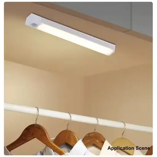 Lampe d'armoire à détecteur de mouvement à LED rechargeable sans fil Veilleuse à piles Placard de cuisine Garde-robe Escalier-Maison intelligente